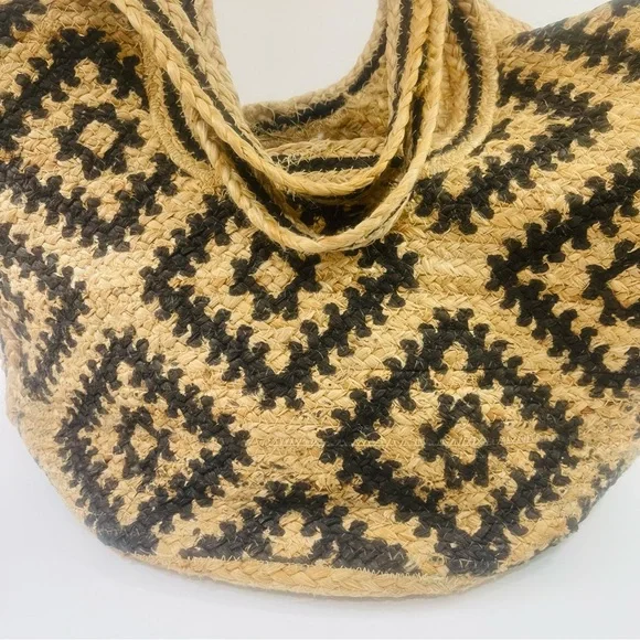 Free People Hand Woven Jute Tote Bag - Picture 2 of 9